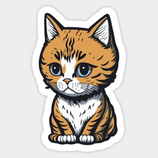 Cool Feline in Shades: Whiskered Purrfection for Cat Miaw Lovers Sticker